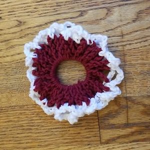 Free with purchase red and white hair scrunchy